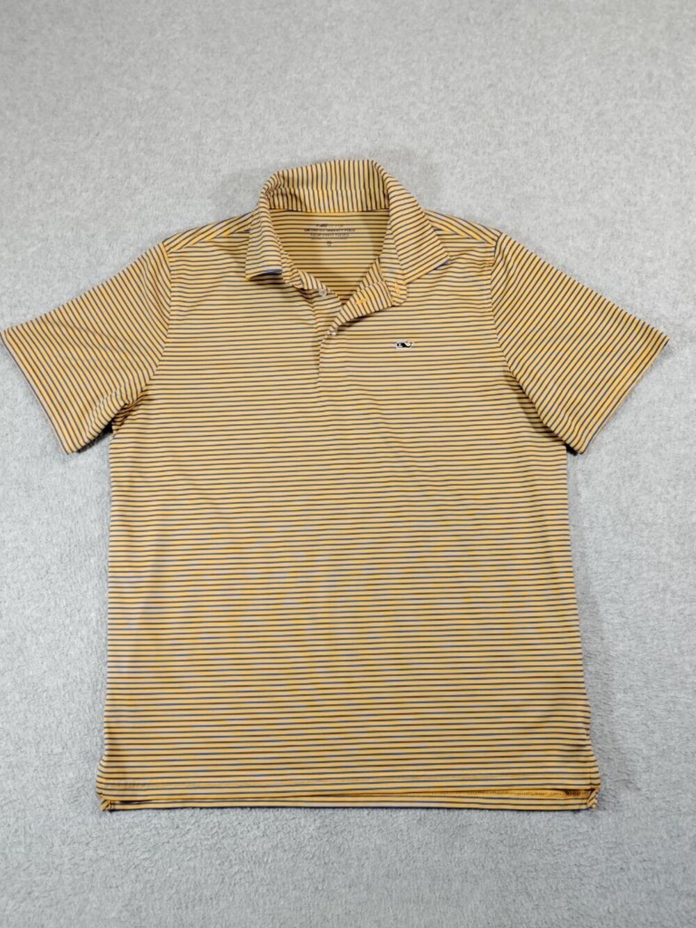 Vineyard Vines Mens XL On-The-Go Sankaty Polo Orange Blue Stripe Golf